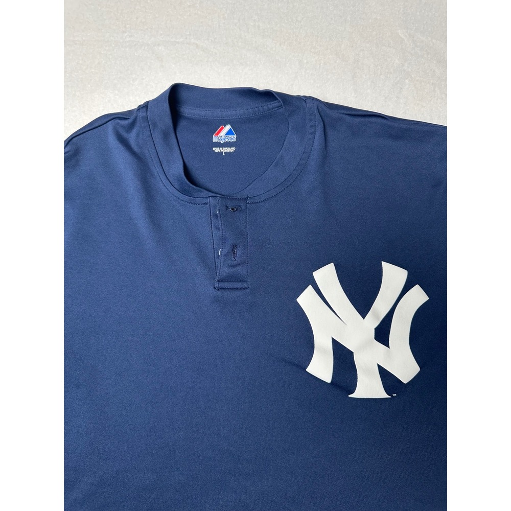 Majestic‎ New York Yankees MLB Baseball T-Shirt Navy Blue polyester